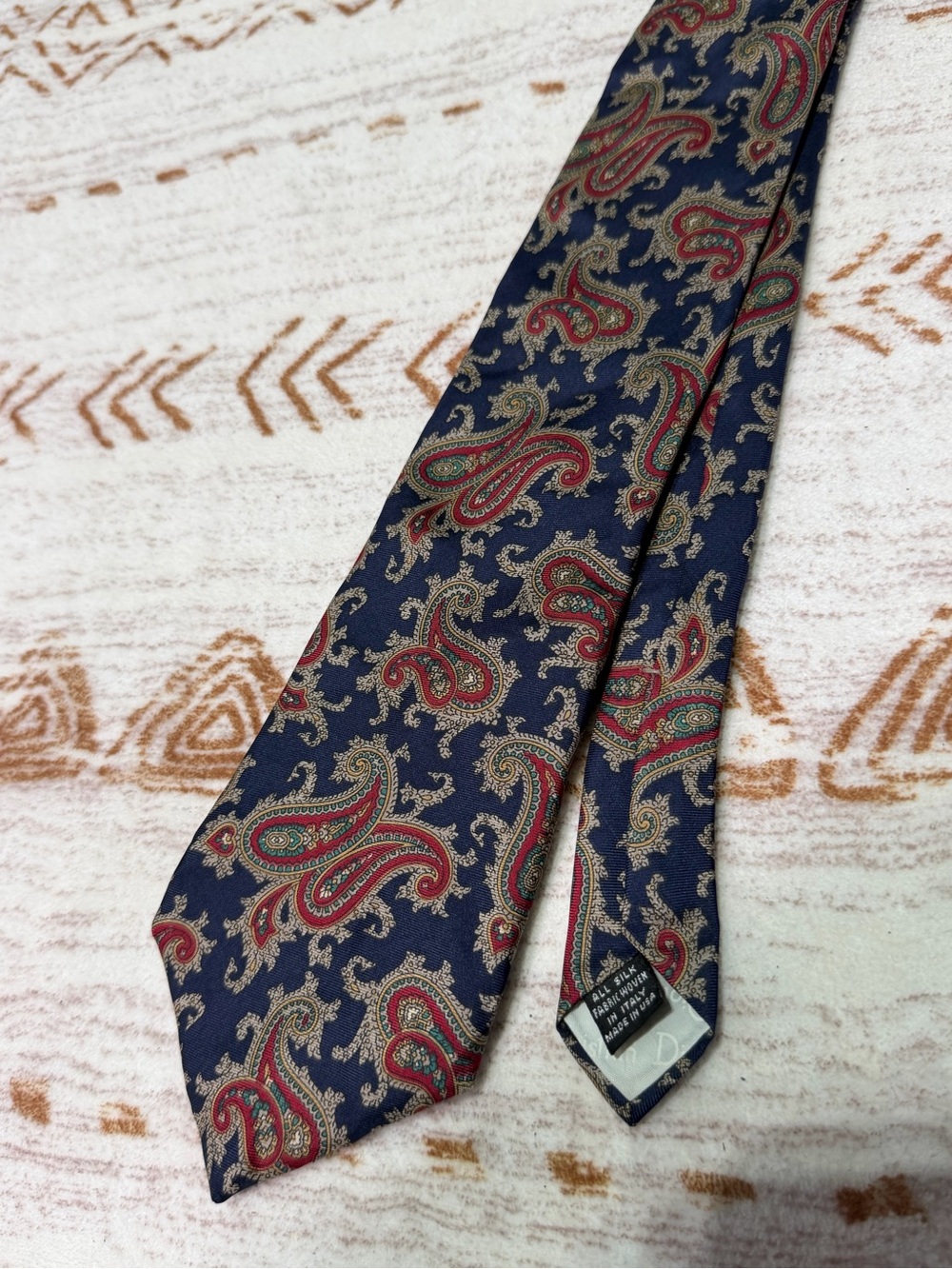 Silk Christian Dior Men's Navy Paisley Tie